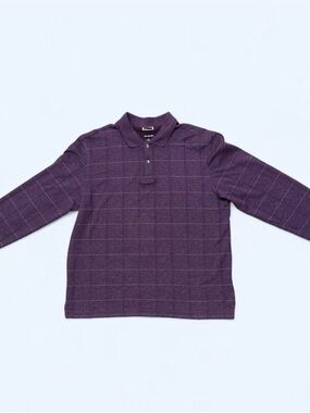 Y2K Van Heusen Purple Grid Polo